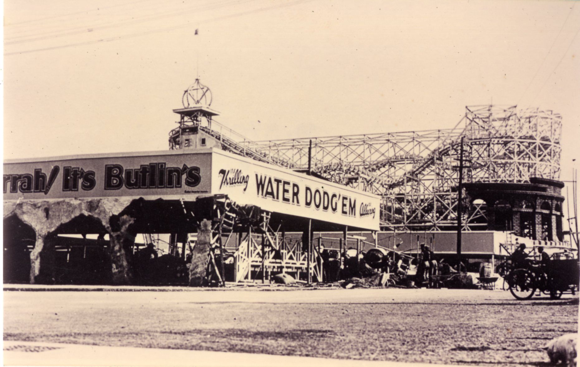 The Water Dodgems the Big Dipper roller coaster at Butlins